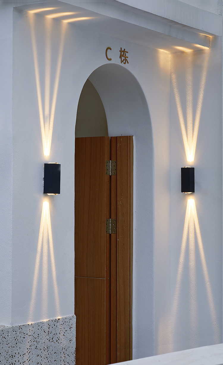 LUMINTURS 12W LED Outdoor Wall Light – Up/Down 3.5", Black, IP54 Waterproof For Garden, Porch, Patio