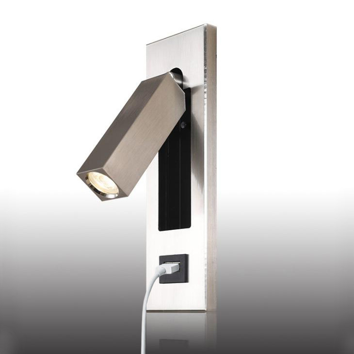 Best 3W LED Bedside Lamp Fixture Wall Light With USB Charging Port