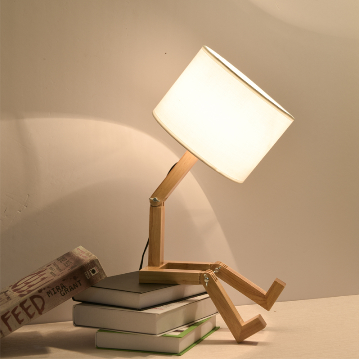 Best 7W LED Table Light Adjustable Reading Lamp E27 E26 Bulb Rubber wood Switch Plug Style G07012 on Luminturs