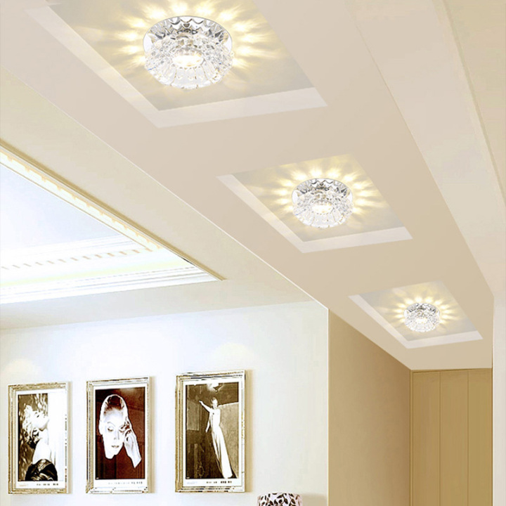 Best Modern K9 Crystal LED Ceiling Light Fixture Glass Lamp Decor Hallway Hotel Style A0330 on Luminturs
