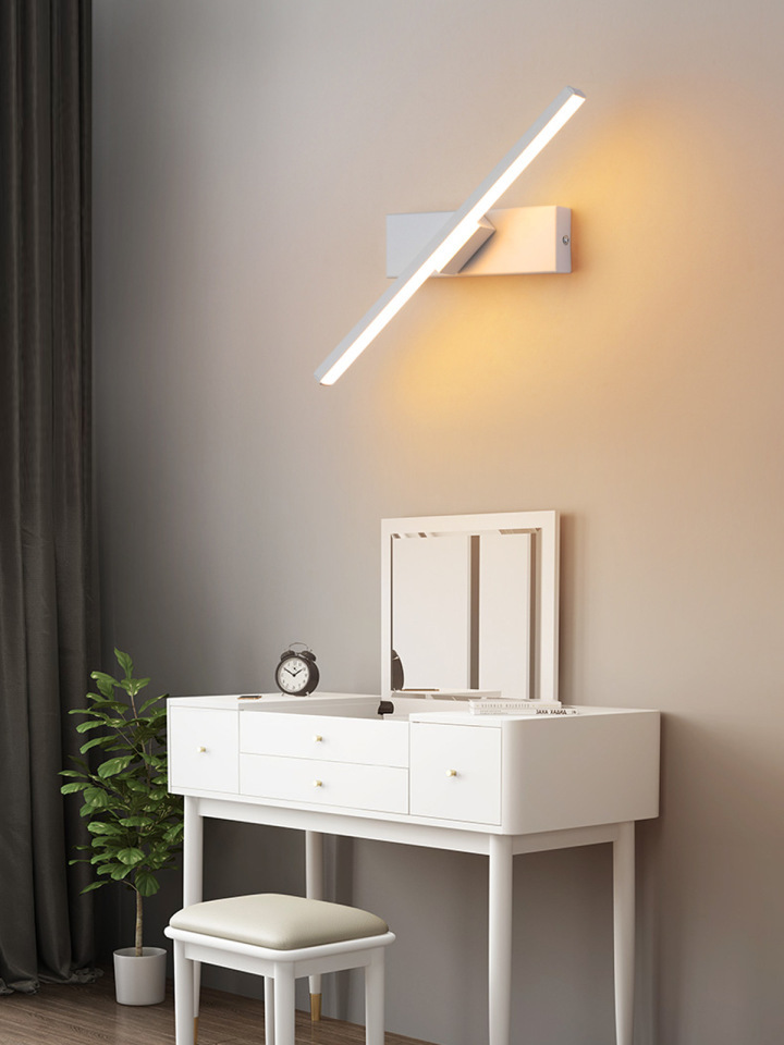 Best LED Vanity Mirror Front Light Rotate Bedside Wall Lamp Fixture Plug in Switch Style D10155 on Luminturs