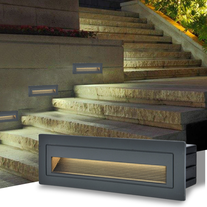 Best 6W LED Outdoor Indoor Step Light Fixture Recessed Corner Wall Lamp Junction Box Waterproof Style C0419 on Luminturs