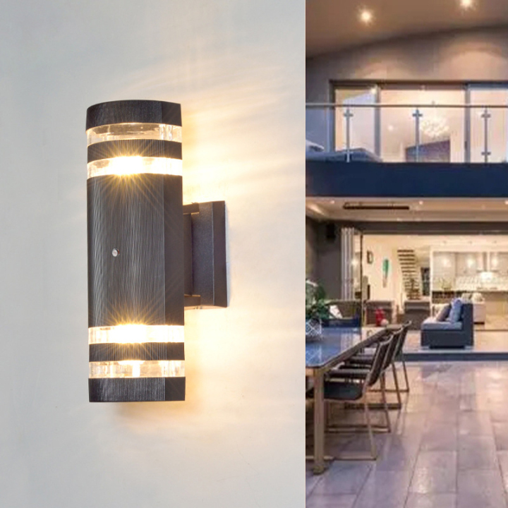 Best 11W LED Dusk to Dawn Sensor Outdoor Wall Lanterns Light Garage Up Down Lamp Fixture Style C03211 on Luminturs
