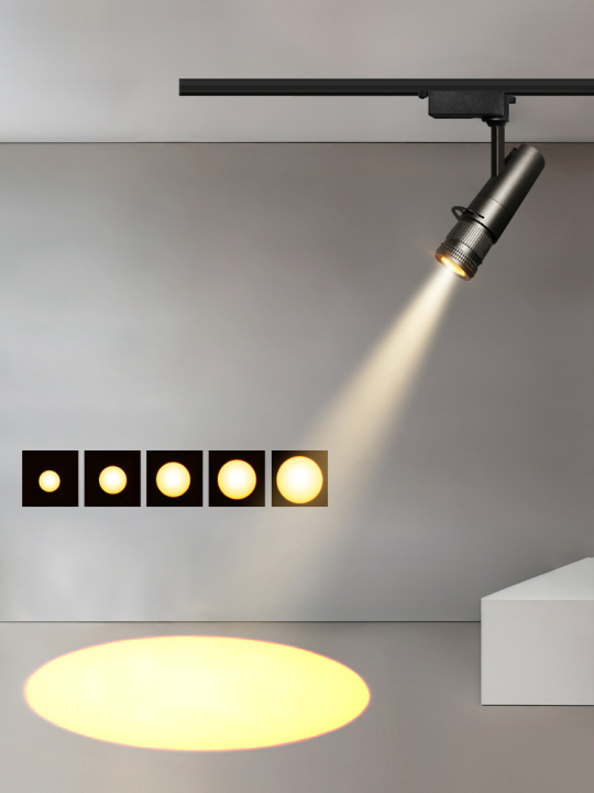 COB LED L-Type Rail Track Lamp 5-Grade Aperture Ceiling Light 10°~30°Beam Angle Style # A3110