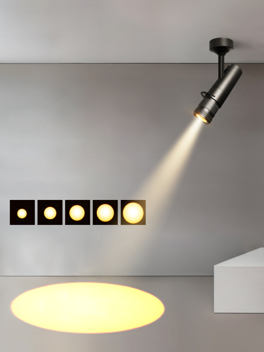 COB LED Zooming Ceiling Light 5-Grade Aperture Wall Lamp Fixture Focus Spotlight Style # A3110