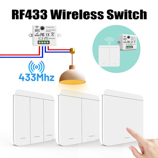 Wireless Remote Control Switch, Self-Adhesive Smart Kit, Household Lights & Device #J01001