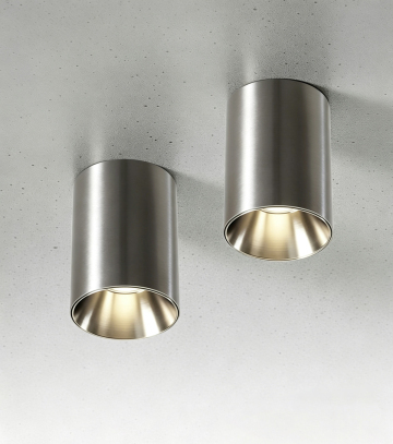 2Pcs Industrial Nickel COB LED Cylinder Ceiling Light Anti-Glare Downlight Fixture # A2251