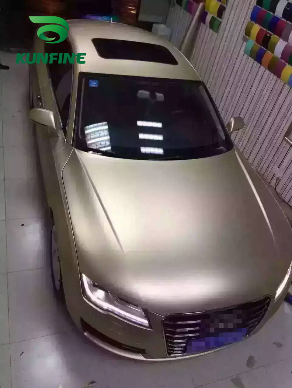 Car Styling Wrap Matt Ice Champagne Gold Car Vinyl film Body Sticker