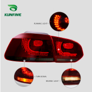 Car styling Car Tail Light Assembly For VW golf6 mk6 R20 2008-2013 Brake Light flowing water flicker With Turning Signal Light