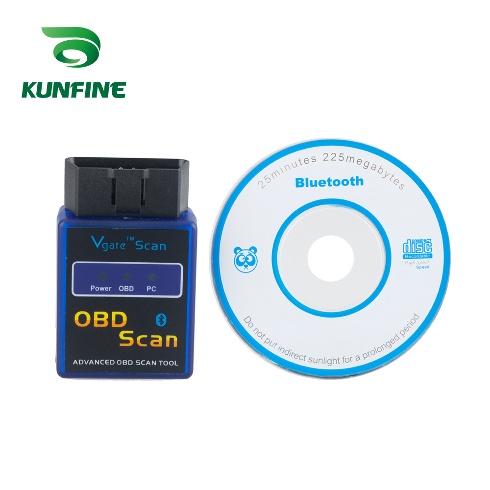KUNFINE OBD II Vgate Scan ELM327 Bluetooth Car-detector ELM 327  Diagnostic-tool OBD OBD2 scanner auto Adapter Diagnostic Tool on sale