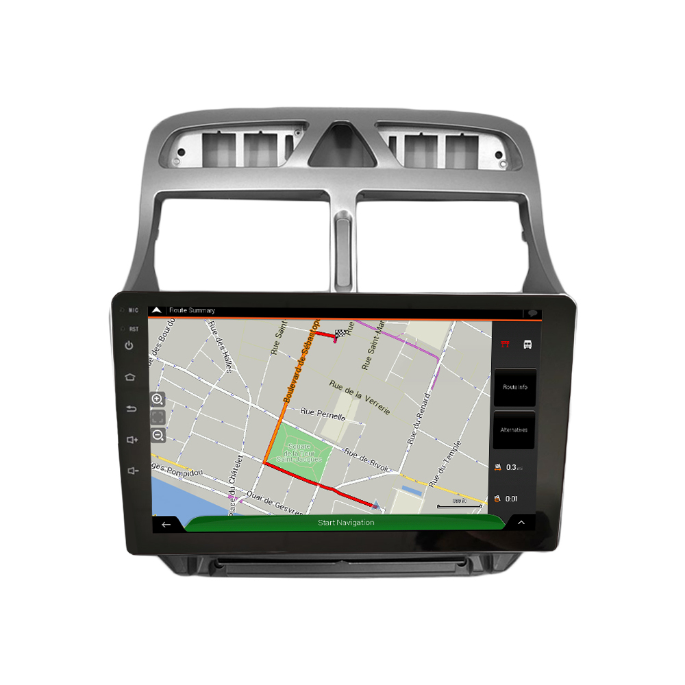 Peugeot 307 radio navigatie 9inch android 11 wifi dab+ carplay