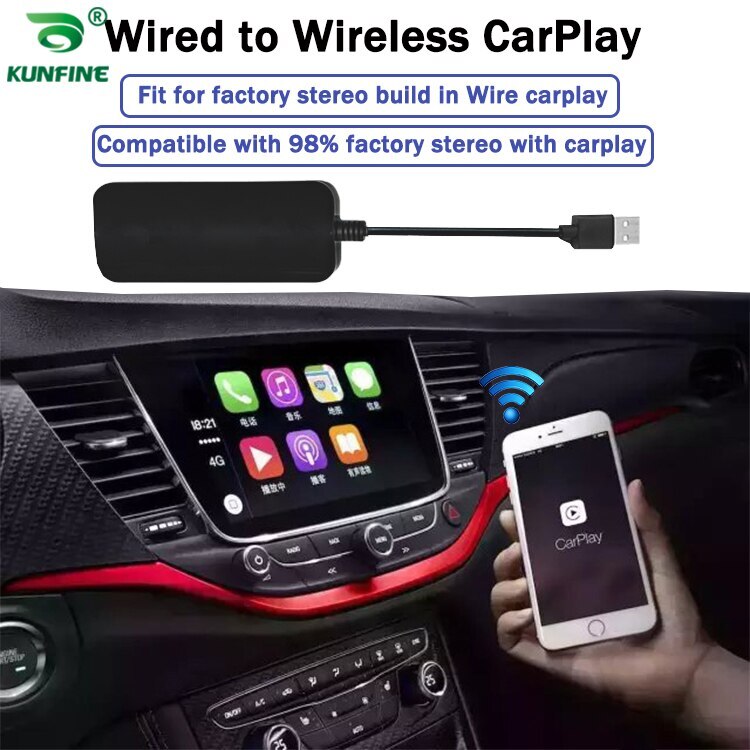 KUNFINE Wireless Wire Apple CarPlay Dongle for Android Car stereo