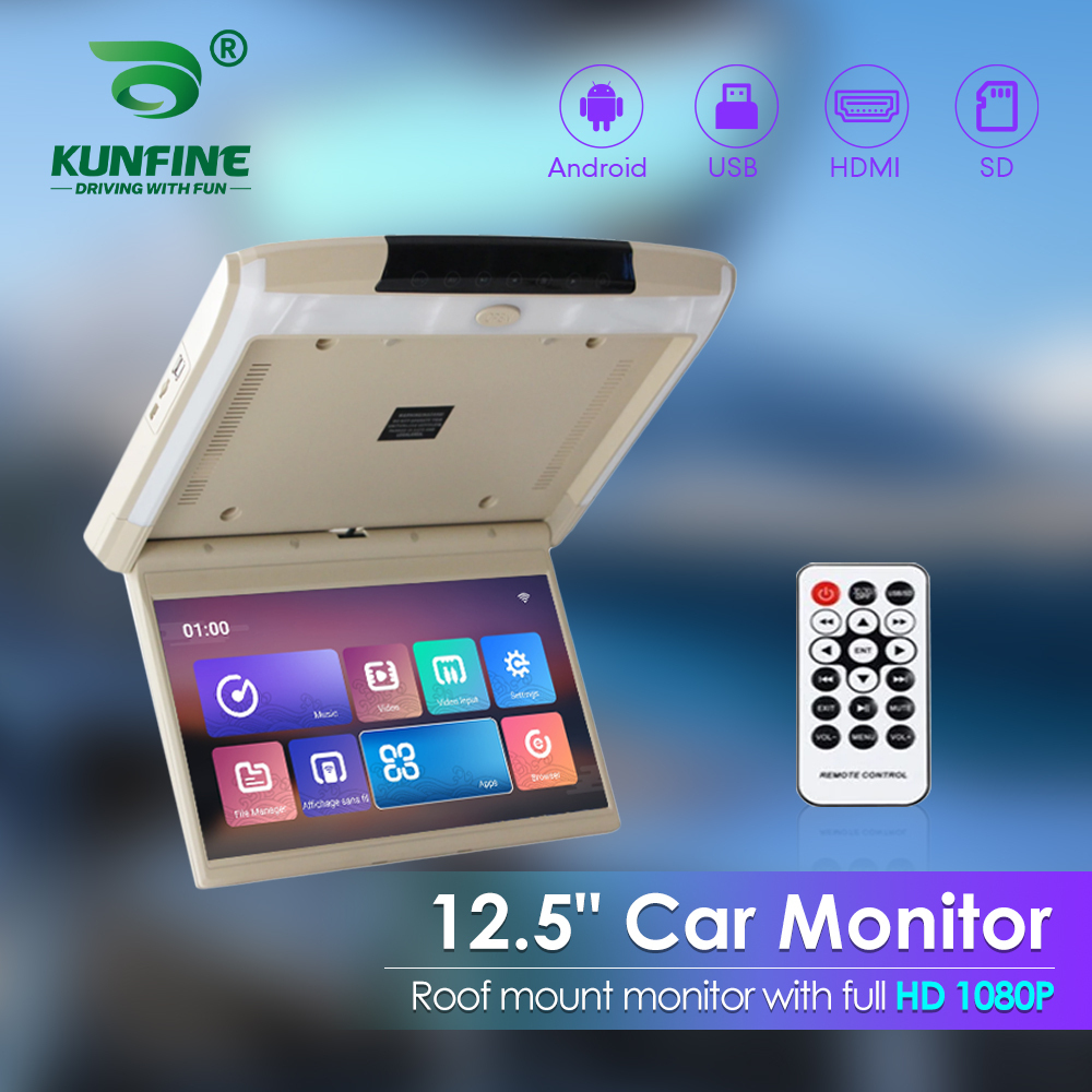 12.5 Inch Car Roof Monitor TV Flip Down 1080P Video HD IPS