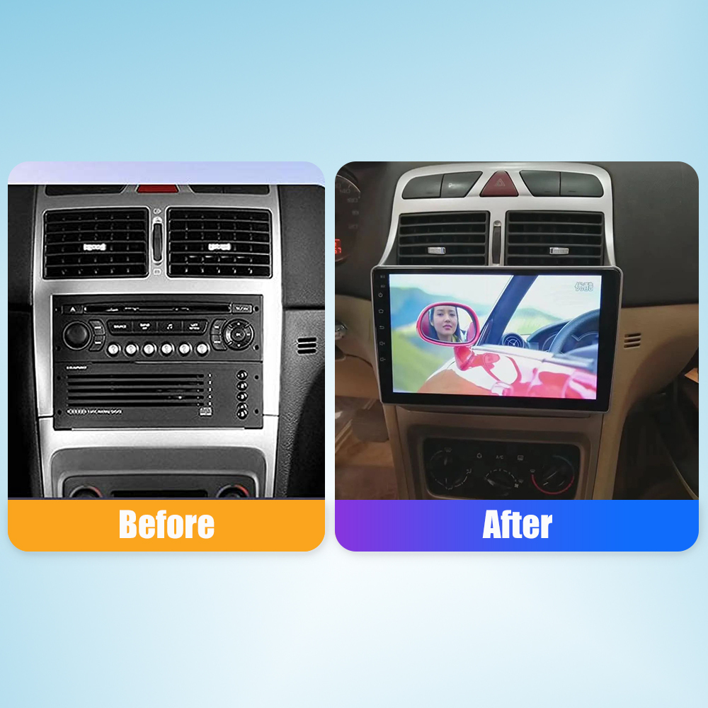Autoradio Android 9" Pour Peugeot 307 2002-2013 - 4+64 Go, CarPlay/Android Auto Sans Fil, GPS, Caméra De Recul, Bluetooth 5.0