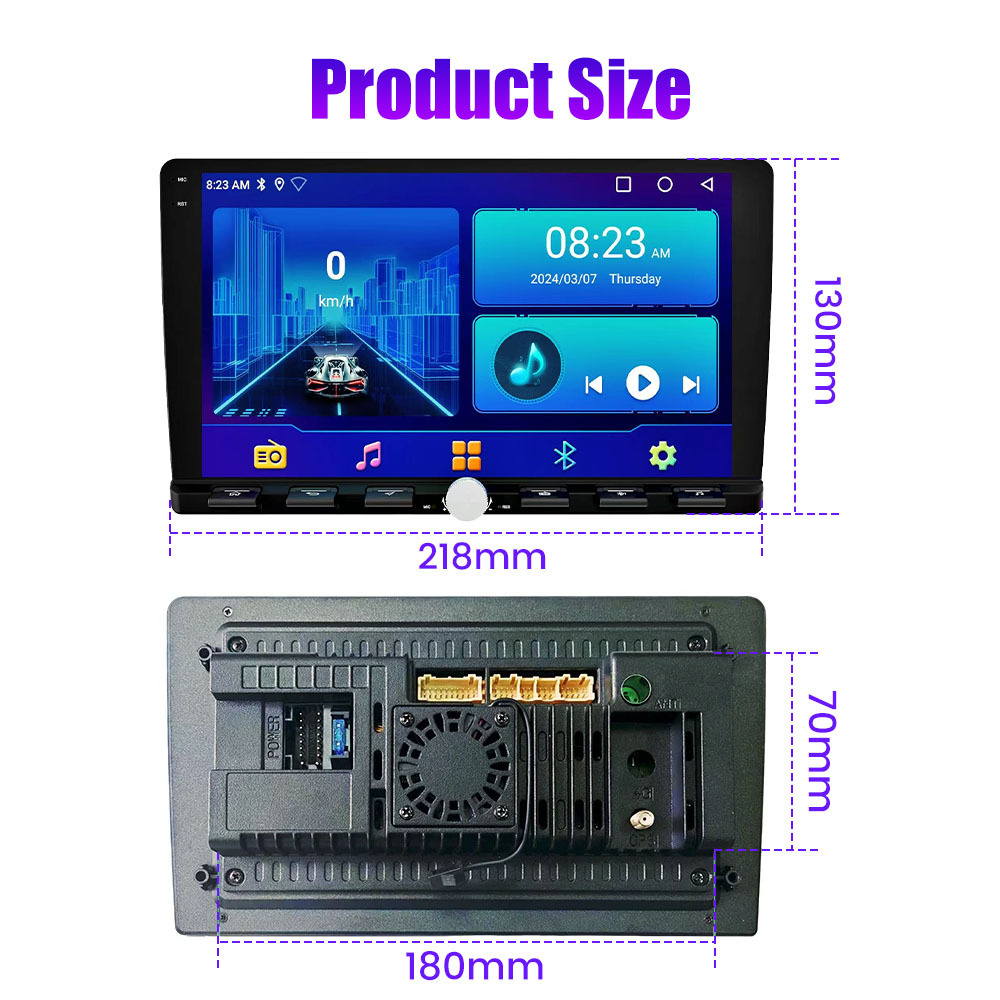 9 Inch Android Car Radio 2Din Universal Stereo Single Knob IPS