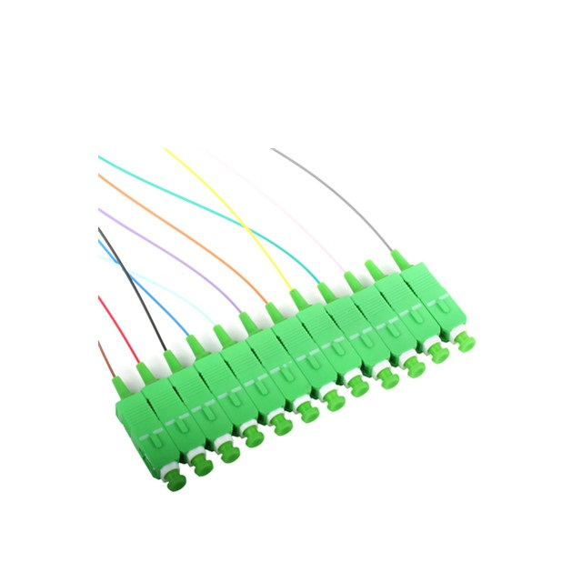 SC APC Single mode 12cores Ribbon Fanout Pigtails fiber optic patch ...