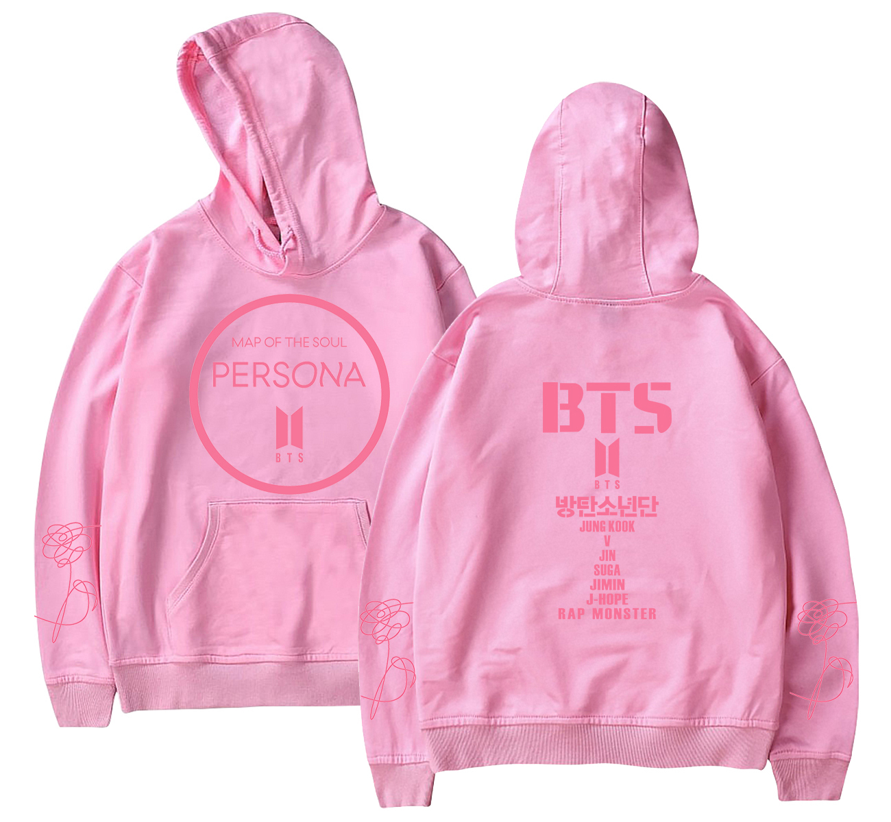 Bts hoodie pink