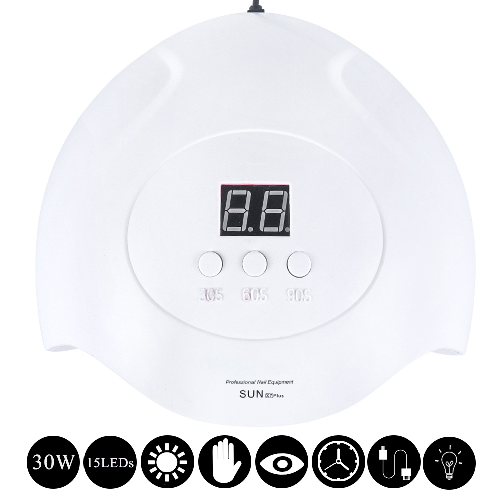 30W Nail Led Lamp for Curing Gel Polish Fast Dry Nail Dryer With 30s/60s/90s Timing LCD USB Manicure Nail Art Lamp SUN X7Plus