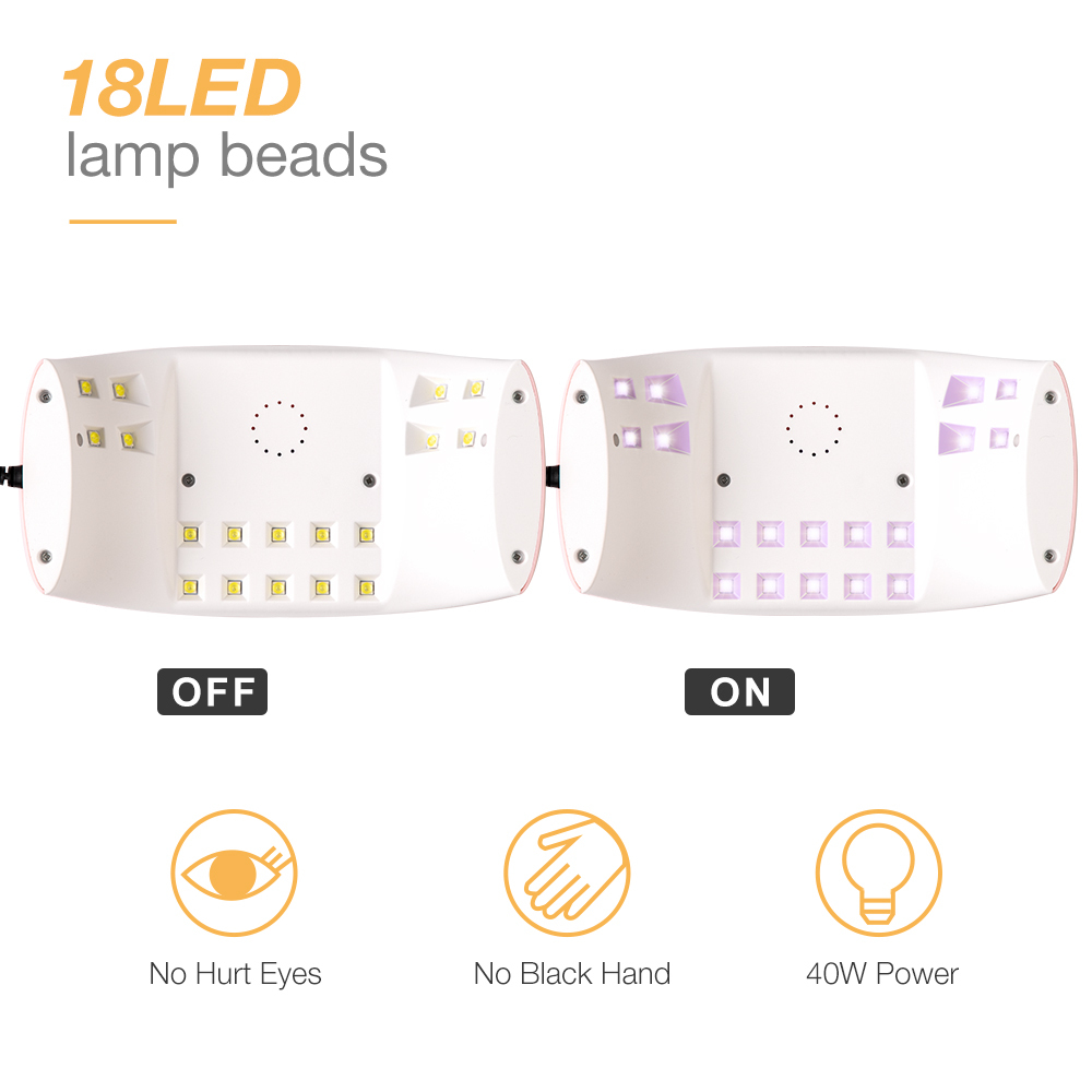 40W UV LED Lamp For Nails 18 LEDs Nail Dryer MINI USB Lamp For Manicure With Sensor LCD Display Lamp for Nails