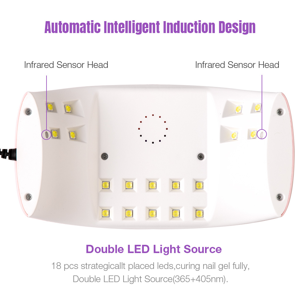 40W UV LED Lamp For Nails 18 LEDs Nail Dryer MINI USB Lamp For Manicure With Sensor LCD Display Lamp for Nails