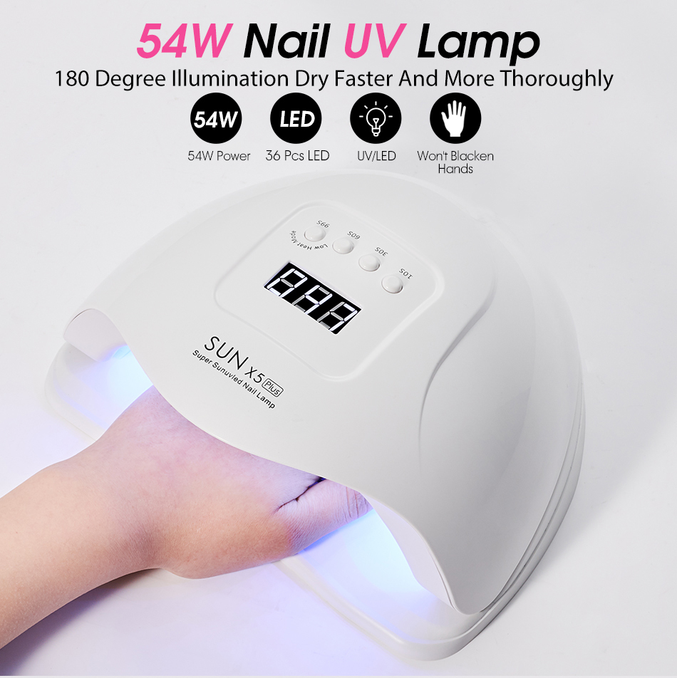 strongdrill SUN 5X Plus UV LED Lamp For Nails Dryer 54W/48W/36W Ice Lamp For Manicure Gel Nail Lamp Drying Lamp For Gel Varnish