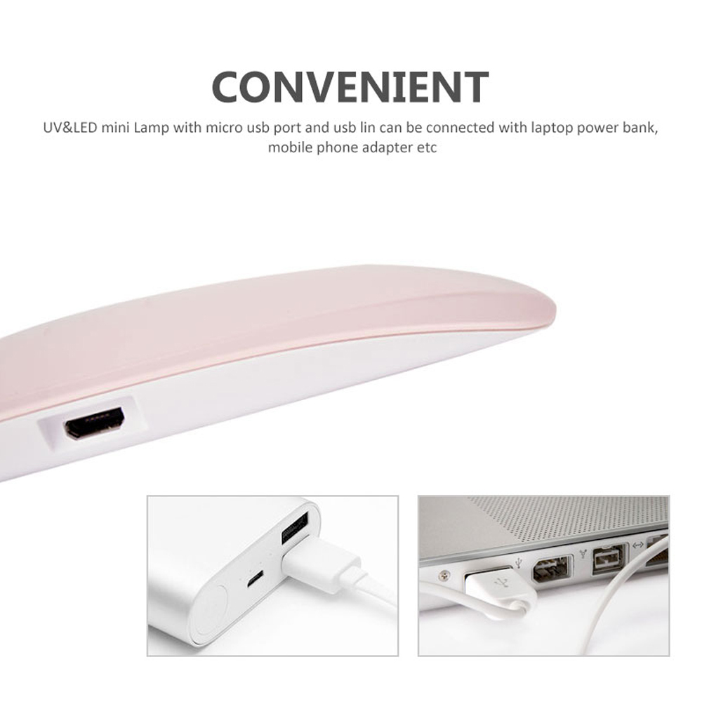 Gel Nail Polish for All Gel Dryer Mini Nail Lamp 6W USB Power Cable 45s/60s Button LED UV Lamp