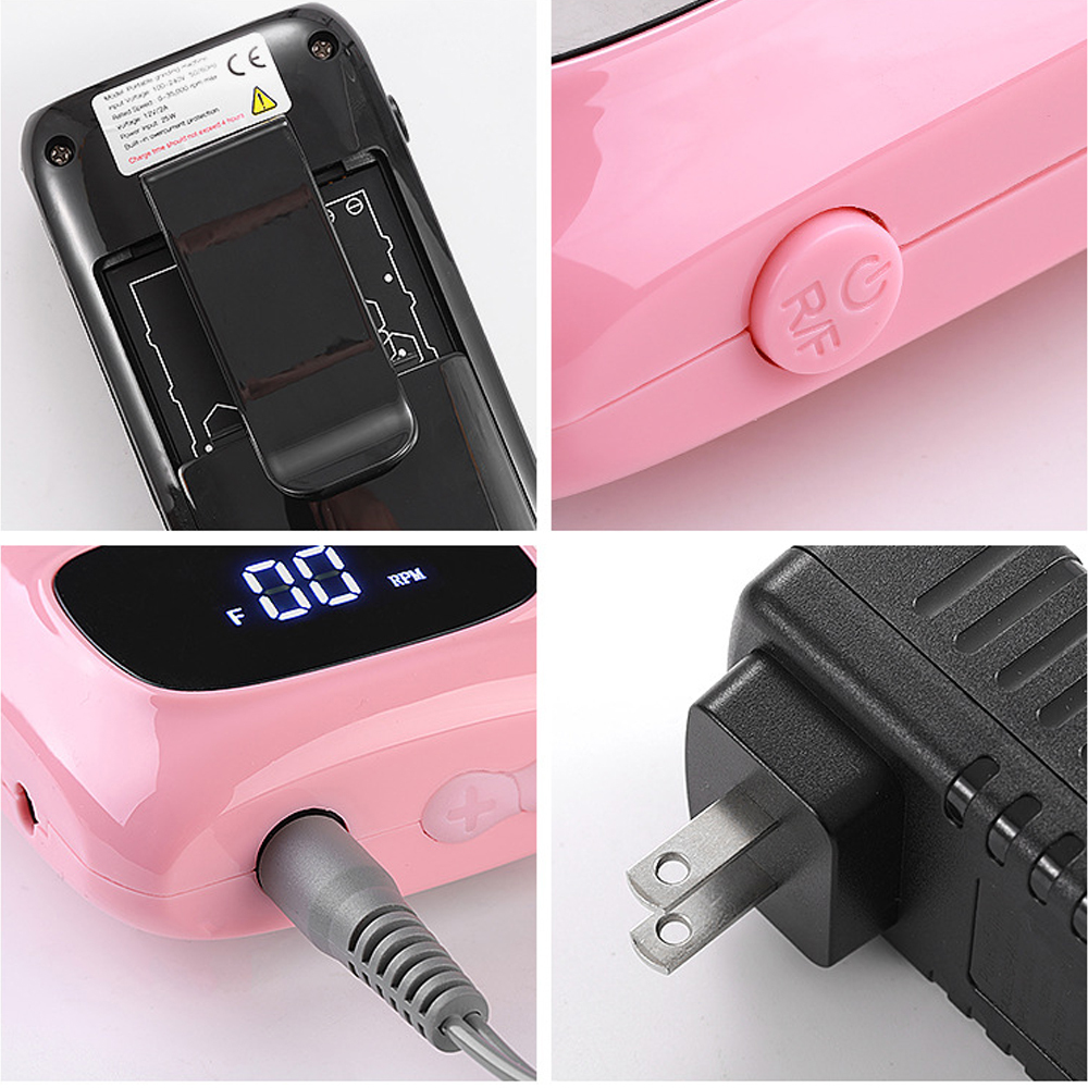 35000RPM Electric Manicure Drilling Machine Set Nails Milling Cutter Drill Bit Nail File Kit Rechargable Polishing Tools 