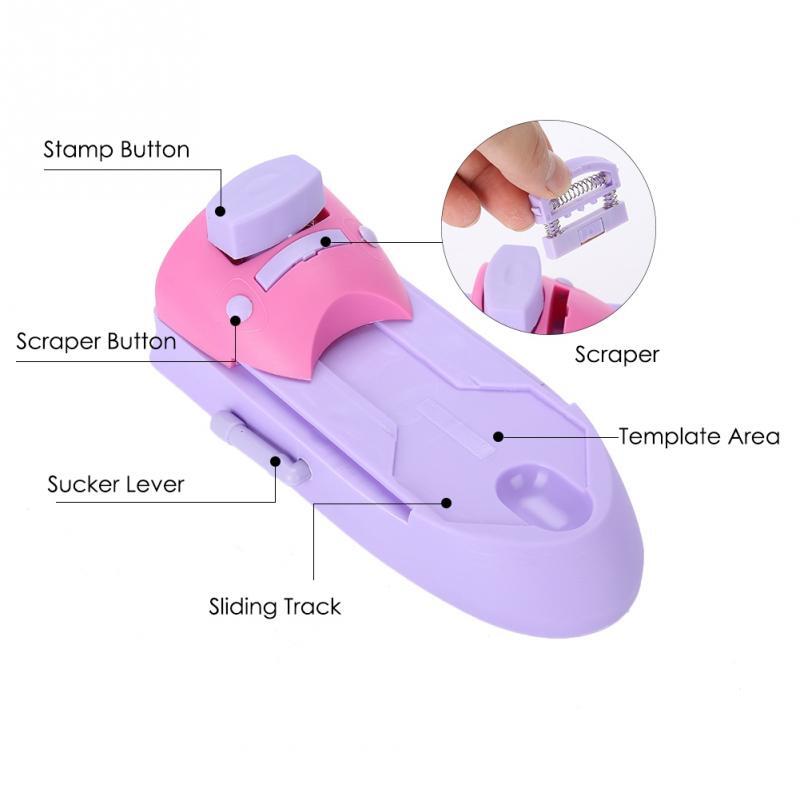 New Nail Art Stamping Printing Manicure Machine Stamp Set with 6 Metal Pattern Plates Manicure Tools nail supplies Printer