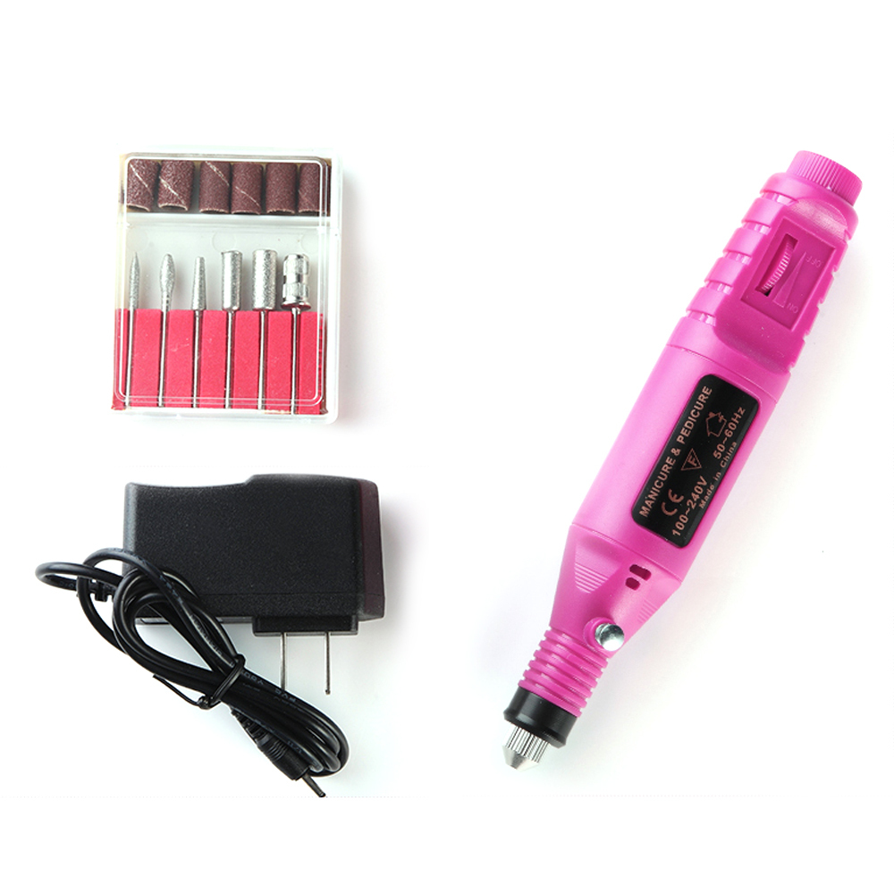 Strongdrill 1set Power Professional Electric Manicure Machine Pen Pedicure Nail File Nail Tools 6 Bits Drill Nail Drill Machine Equipment