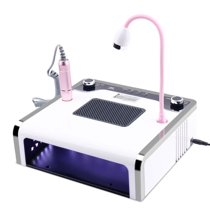 2020 New 4 in 1 Electric Nail Drill Machine with 30000RPM Handpiece Dust Vacuum Suction 108W LED UV Lamp Electric Nail File