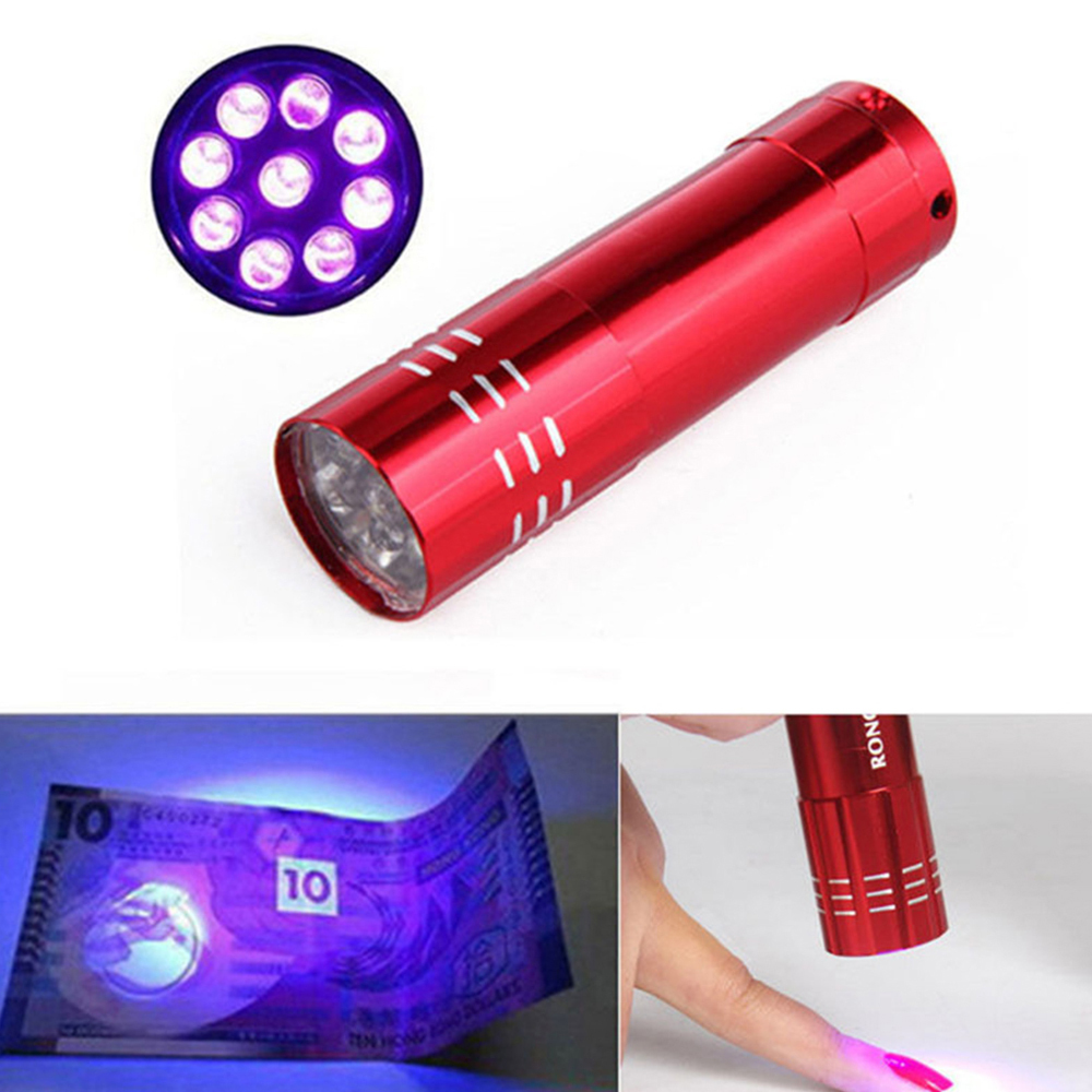 Nail Dryer Mini 9 LED Lights Flashlight UV Lamp Portable Nail Gel Mask Fast Drying Manicure Tool