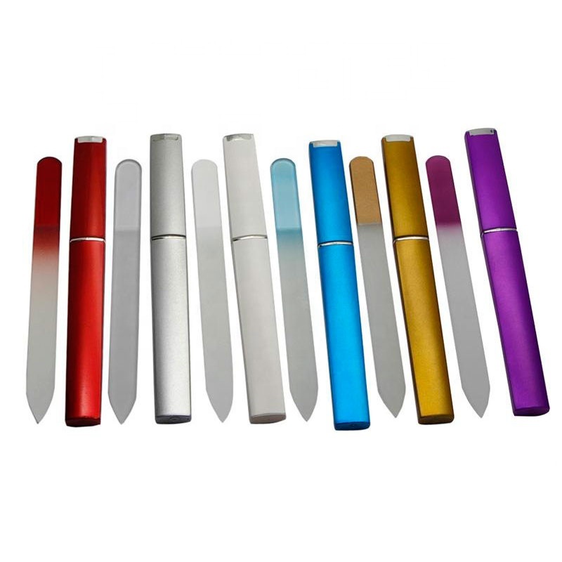 factory price mini Monochrome crystal glass nail file polish strip Polishing tool manicure buffer