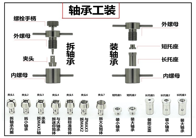 factory supply Dental Handpiece Repair Tool Bearing Removal & Installation Cartridge Maintenance Chucks - 1
