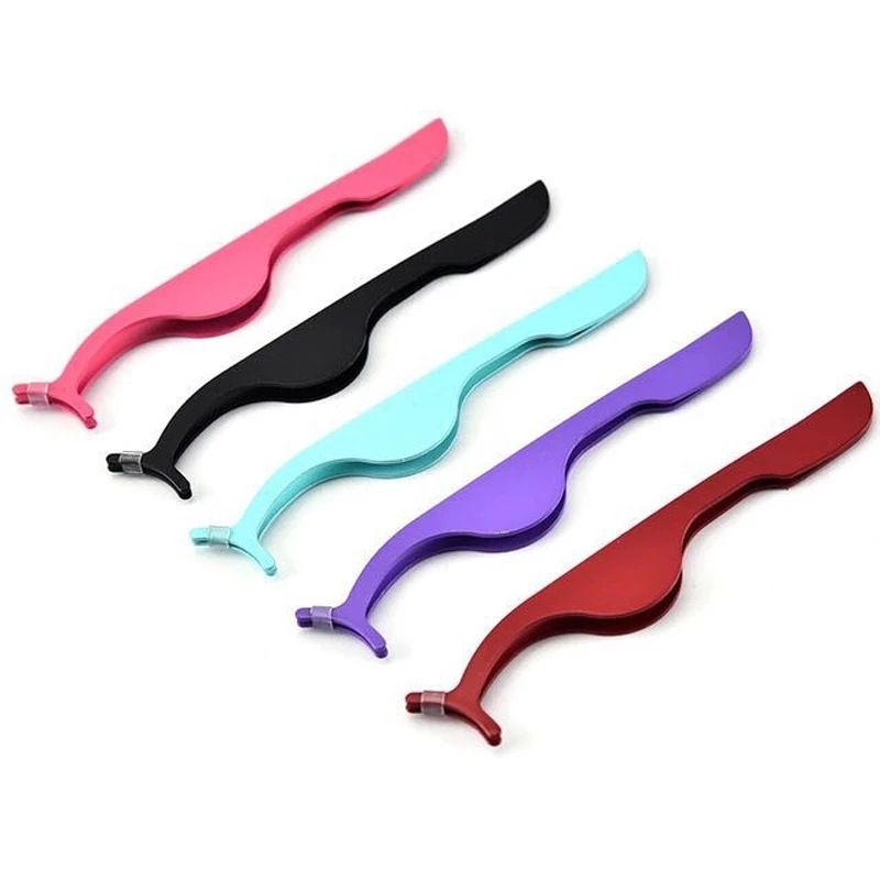 Plastic Eyelash Curler Tweezers Curved Handle