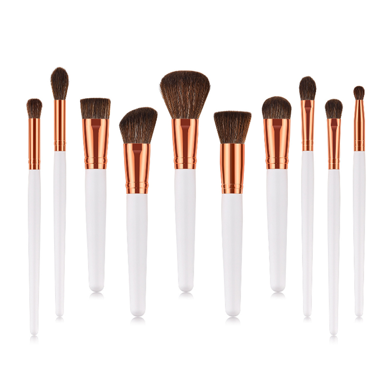 10Pcs Mini nylon flat Makeup Brushes Set Professional Powder Eyeshadow Foundation Cosmetic Compensate Tool Short Handle Portable