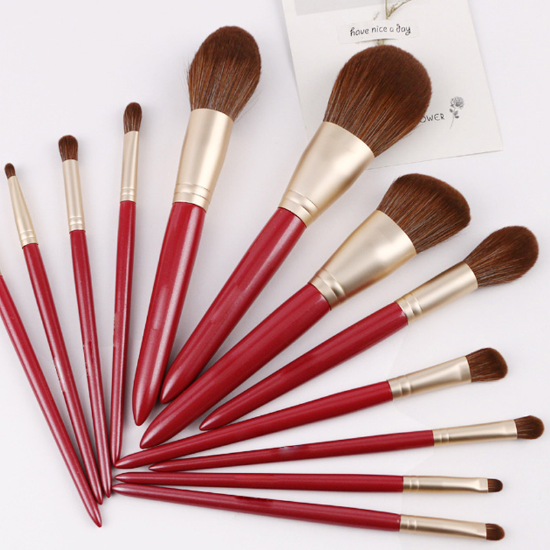 12pcs NEW arrival Make up Brushs Maquillage Powder Loose Box Belt foundation brush Maquiagem brochas - 6