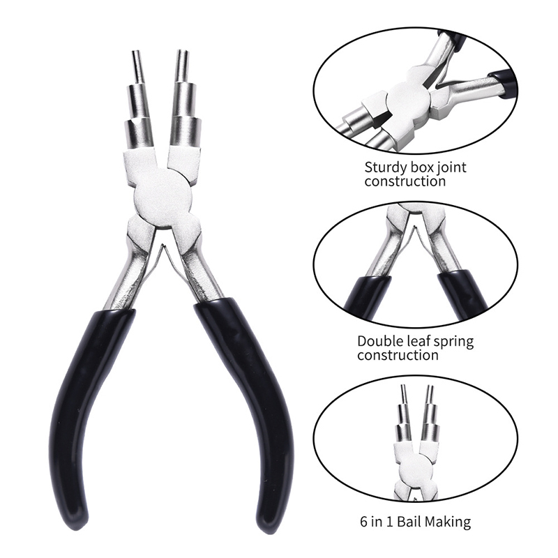2021 hot sale 6 in 1 black upper jewelry making tool plier 6 on 1 multifunctional forceps for jewelry designer - 2