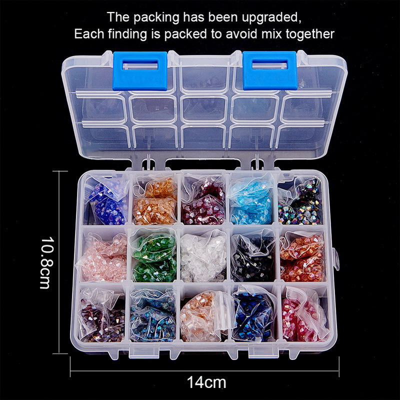4mm Crystal Glass Beads Kit for Making Jewelry Crafts Material Plated Color Loose Spacer Beaded Wholesale