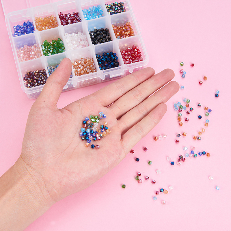 4mm Crystal Glass Beads Kit for Making Jewelry Crafts Material Plated Color Loose Spacer Beaded Wholesale - 2