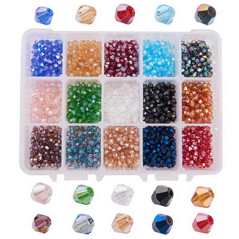 4mm Crystal Glass Beads Kit for Making Jewelry Crafts Material Plated Color Loose Spacer Beaded Wholesale - 6