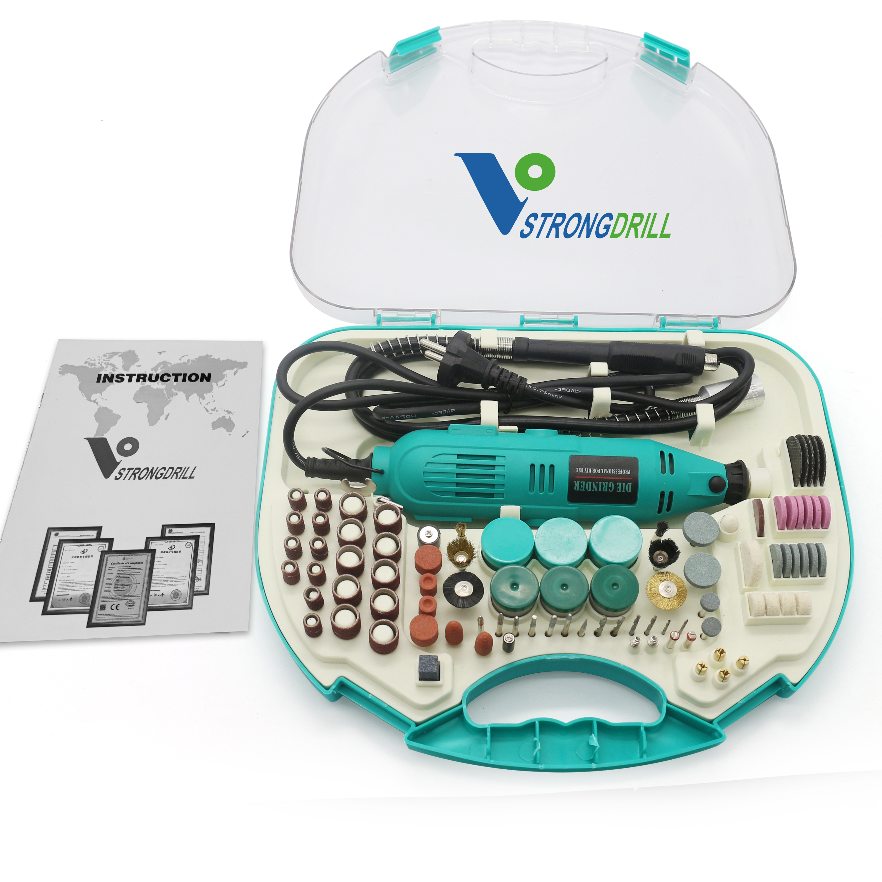 Strongdrill electric mini grinding set drill rotary tool kit for jewelry handpiece