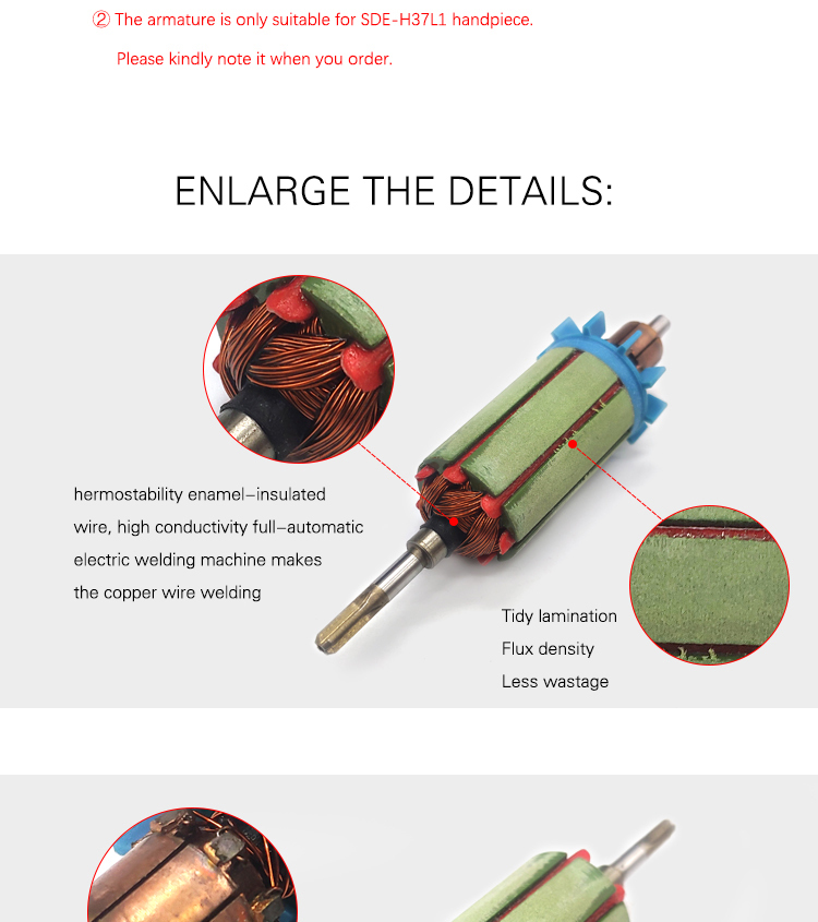 10pcs set 37L1 micromotor practical armature powerful momentum strong micromotor spare part - 9