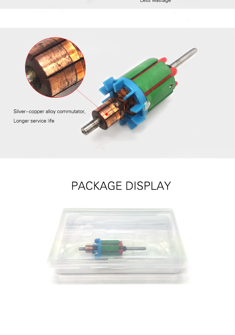 10pcs Set Professional M33ES Armature Low Speed Brush Handpiece Accessory Stainless Armature - 12