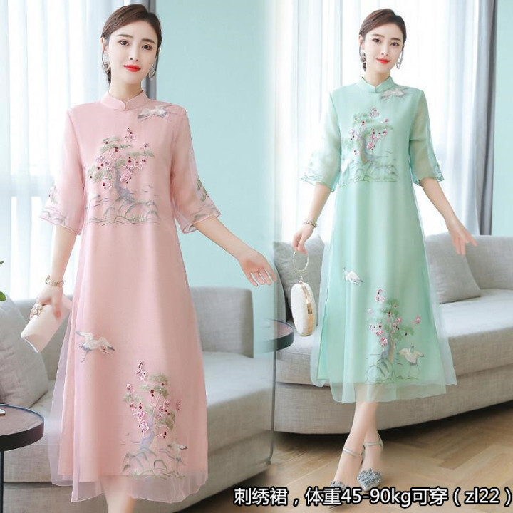chinese embroidered dress