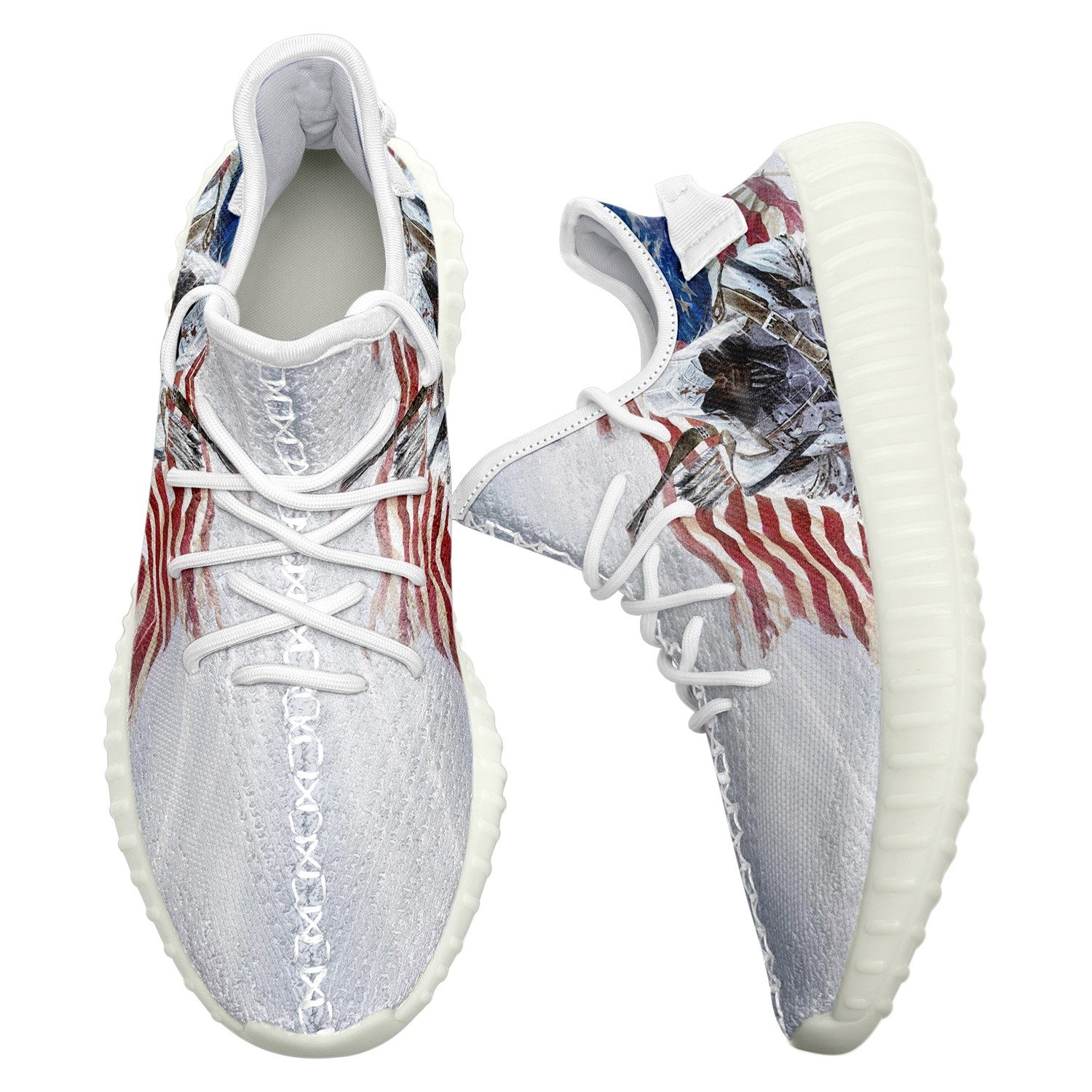 Customize America Flag Full Print New Yeezy Sneakers Men Women Sport Shoes YZ190901111