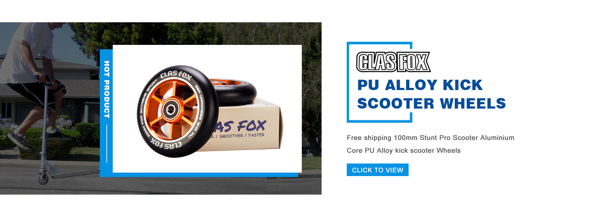 CLAS Fox Pro Scooter Wheel One Pair 110mm with Bearings Fit for MGP//Razor//Lucky//Envy//Vokul Pro Scooters Replacement Wheels 2pcs