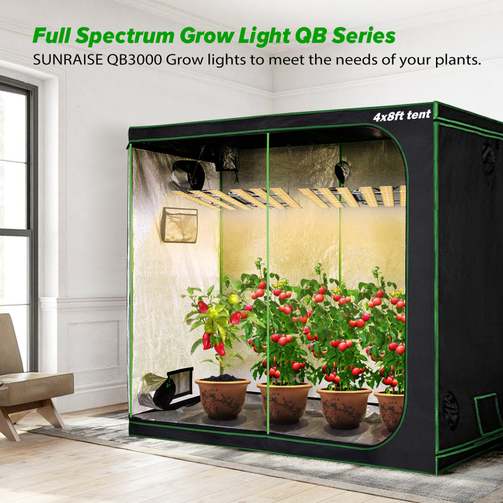 SUNRAISE QB3000 Dimmable LED Grow Lights with IR, High PPFD Upgraded