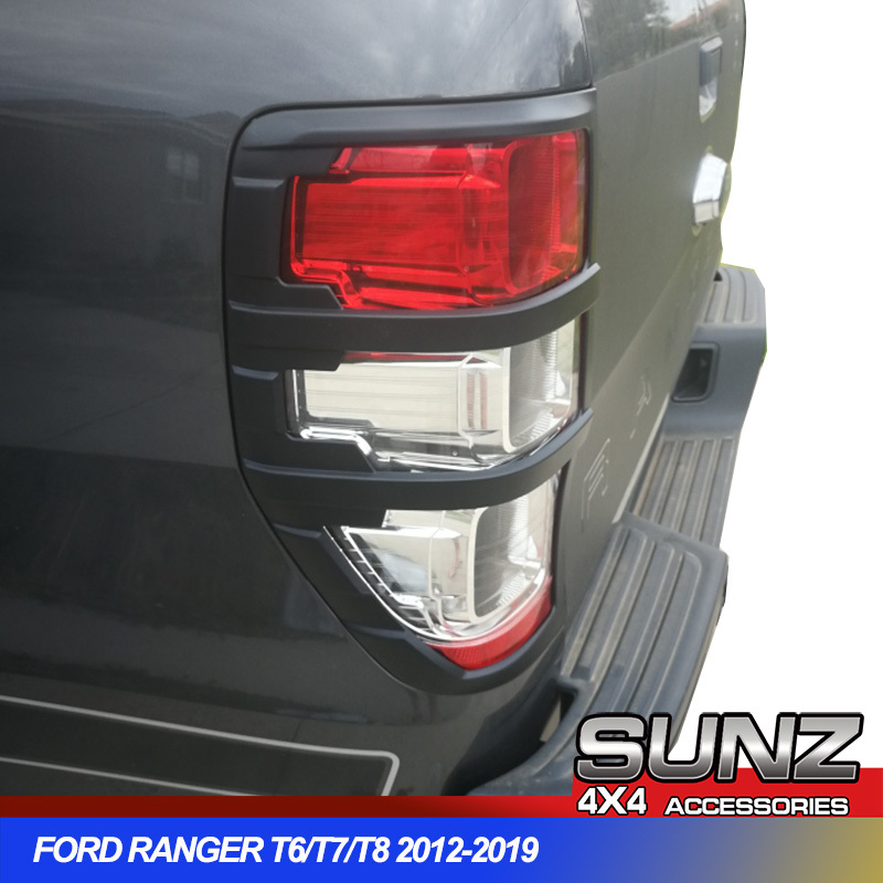 Ford Ranger T6 Mk5 Matte Black Rear Tail Light Lamp Covers Brand New 2012-2019