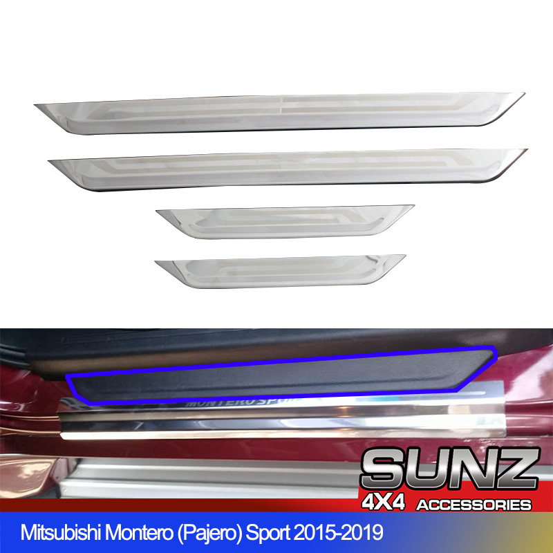DS-S6 Stainless sheet Side Door Sill scuff plate inner for Mitsubishi Pajero Montero sport 2018 2019 2020