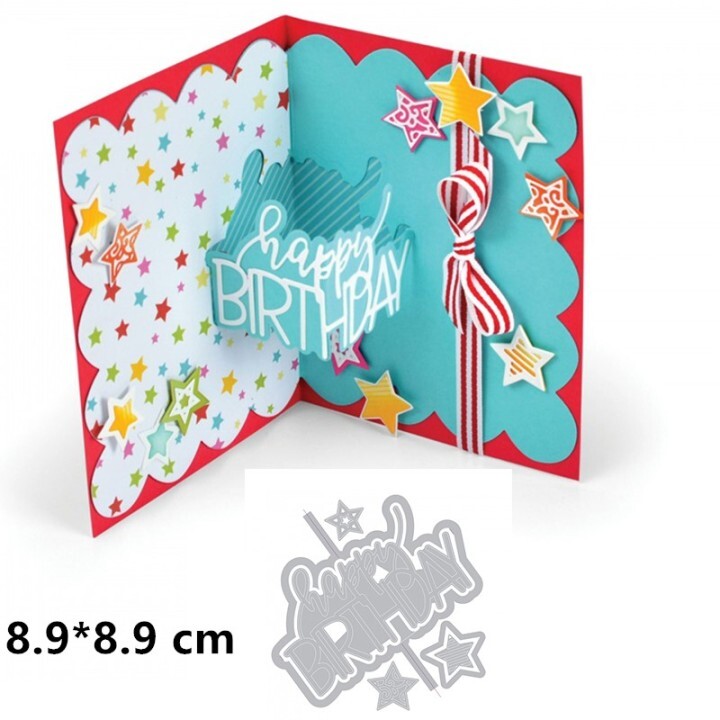 Sizzix Happy Birthday Metal Cutting Dies For DIY Scrapbooking Embossing